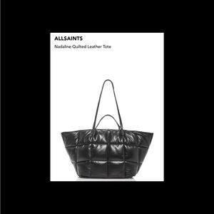 AllSaints Black Nadaline Quilted Leather Tote